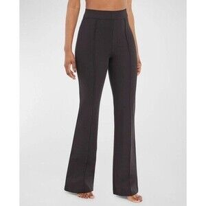 SPANX Faux Suede High Waisted Flare Leg Pants Chocolate Brown 20323Q MED Petite